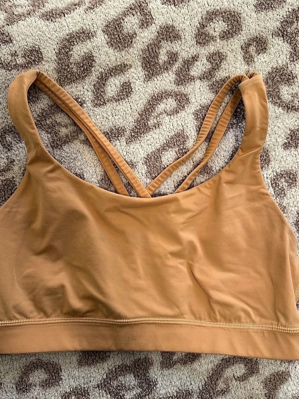 lululemon Energy Bra Longline Strappy Sports Bra in Orange
